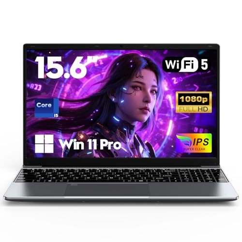 FUNYET Ordenador Portátil,2026 Laptop PC 15,6 Pulgadas, 16 GB de RAM, SSD de 512 GB, Core i5 6200U,IPS FHD 1920 × 1080, batería de 5000 mAh, Teclado retroiluminado, Apertura de 180°