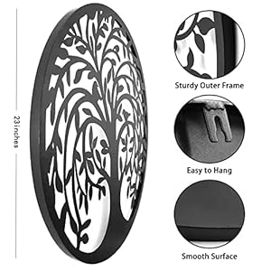 Remenna Metal Wall Art-Tree of Life Wall Decor 23inch Family Tree Metal Wall Hanging Bedroom Living Room Decor Outdoor Decoration (black) Remenna Metal Wall Art Tree of Life Wall Decor 23inch Family Tree Metal Wall Hanging Bedroom Living Room Decor Outdoor Decoration black