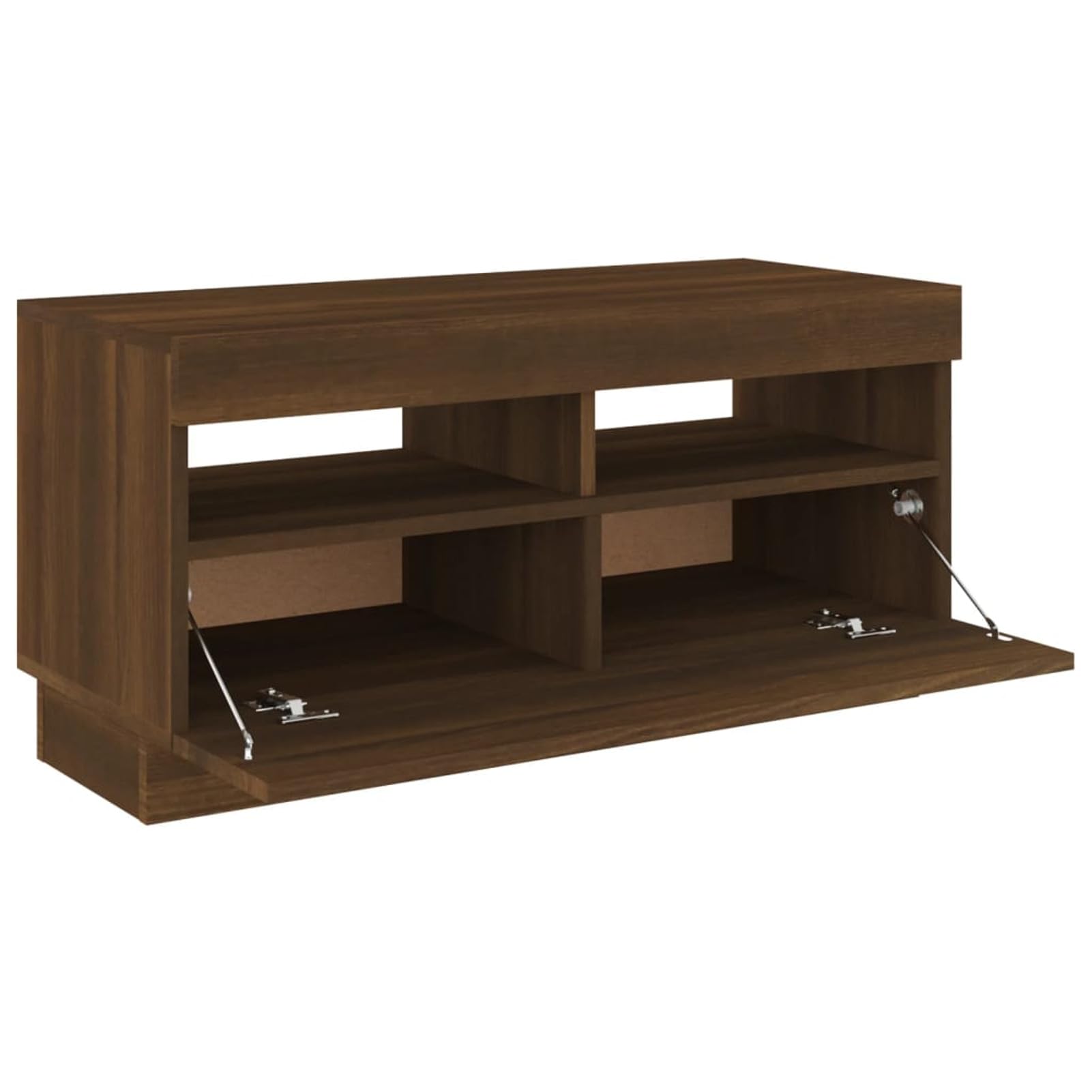 Mueble TV,Muebles de salón diseño Moderno, Mesa de Salón Comedor Televisión,Mueble de TV con Luces LED Color Roble marrón 80x35x40 cm