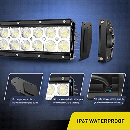 Image of LED Light Bar Nilight 52Inch 300W Curved Spot Flood Combo LED Driving Lamp Off Road Lights LED Work Light for Trucks Boat Jeep Lamp