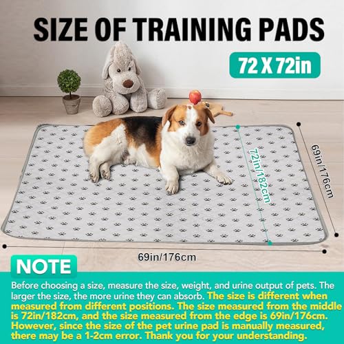 Image of FURWEY 2 Pack Extra Large 72 inchX72 inch Washable Pee Pads for Dogs Super Absorbent Dog Training Pads Non-Slip Waterproof Pet Training Pads Mats Whelping Pads for Dogs Cats Puppy