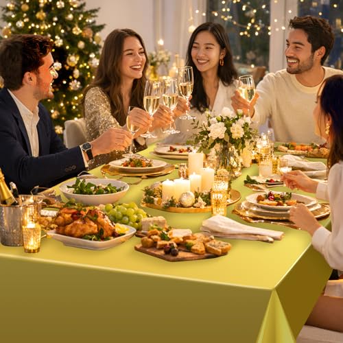 Image of 3 Pack Gold Plastic Tablecloth, Disposable Rectangle Table Covers, Holographic Metallic Foil Tablecloth Gold Party Supplies Decorations for Birthday Graduation Anniversary Bachelorette, 54x108Inch