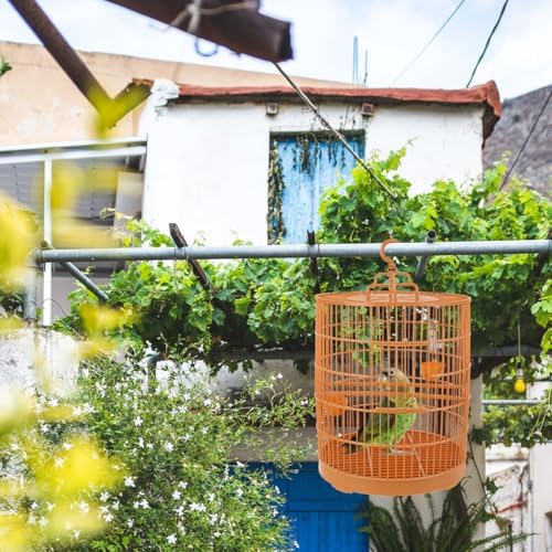 Totority Plastic Hanging Bird Cage for Small Pets 30cm Round Top Parrot Cage Outdoor Plastic Birdhouse — view 2