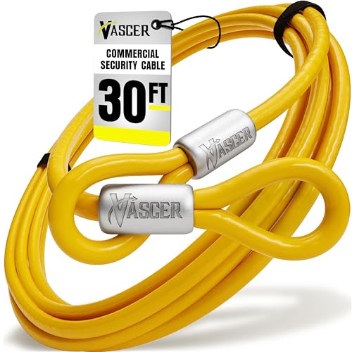 Vascer Commercial Heavy Duty Braided Galvanized Steel Theft Deterrent Security Cable with Looped...