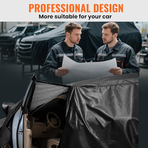 Image of Car Cover for VW Golf (2008-2025), Car Cover, Waterproof, Breathable, Full Garage Car Cover for Protection, Rain, Sun and Dust, Cover with Zip and Cotton (Black)