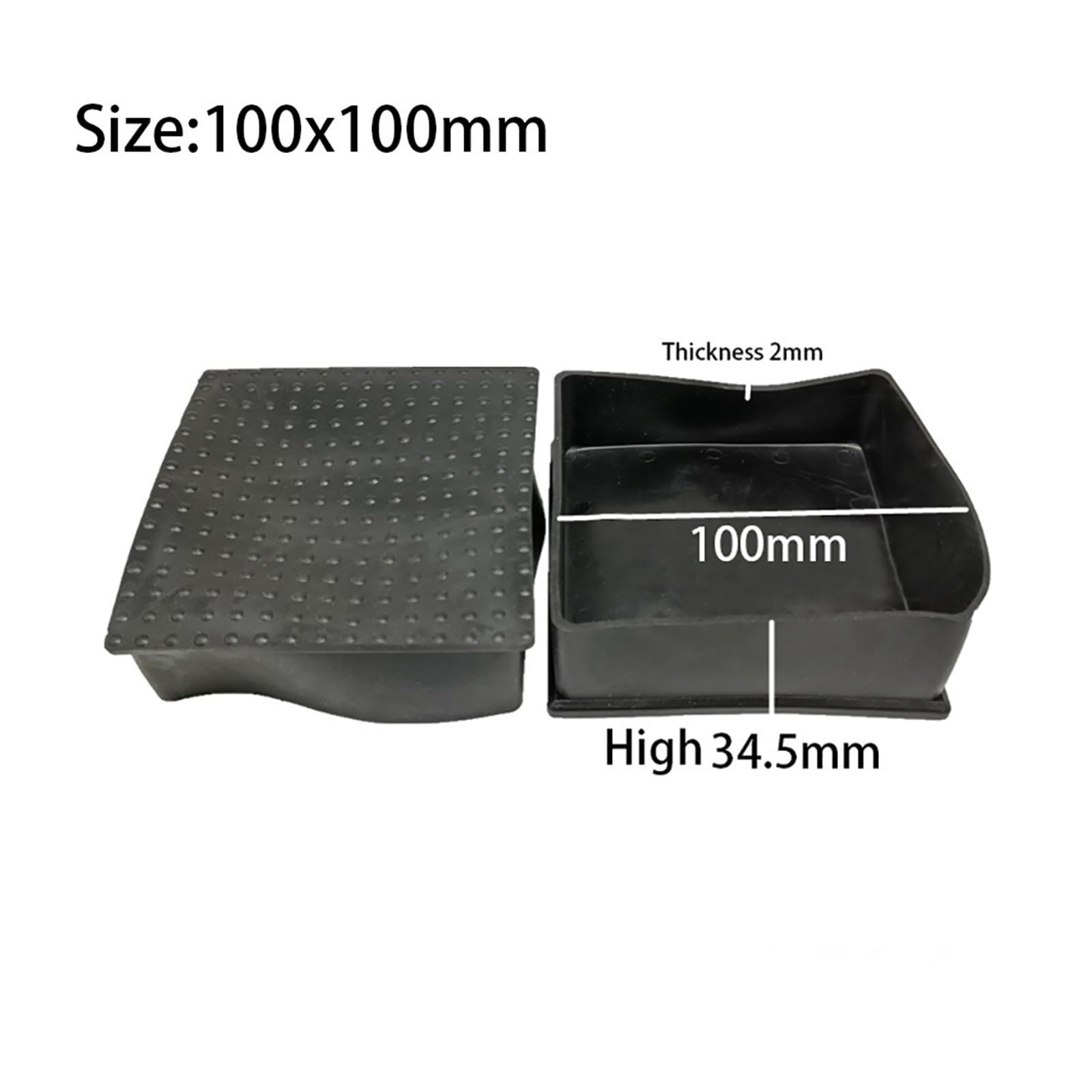 80x80mm 100x100mm Silla de PVC Negro Patas de Mesa de Goma Cubierta de protección de Patas móviles Cubiertas de Extremos de Tubo protección de Suelo Antideslizante 8 Uds (Tamaño : 100x100mm)