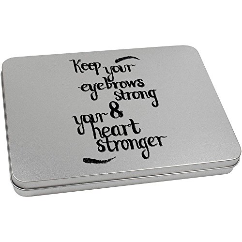 Azeeda 220mm 'Strong Eyebrows' Metal Hinged Tin/Storage Box (TT00070377)