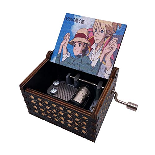 Caja de música Howl's Moving Castle Caja musical de madera grabada caja...