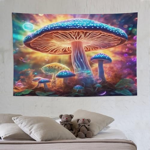 Tenture champignon pour décoration de salon et dortoir étudiant en tissu mural 3D