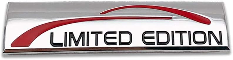 Chrome Metal Limited Edition Logo Car Emblem Premium 3D Badge Auto Rear Trunk Sticker Side Fender Decal (Silver)