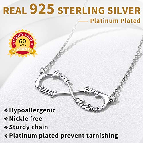 ChicSilver Personalized Name Necklace, 925 Sterling Silver Nameplate Customized Jewelry Gift, Silver/Gold (with Gift Box)3