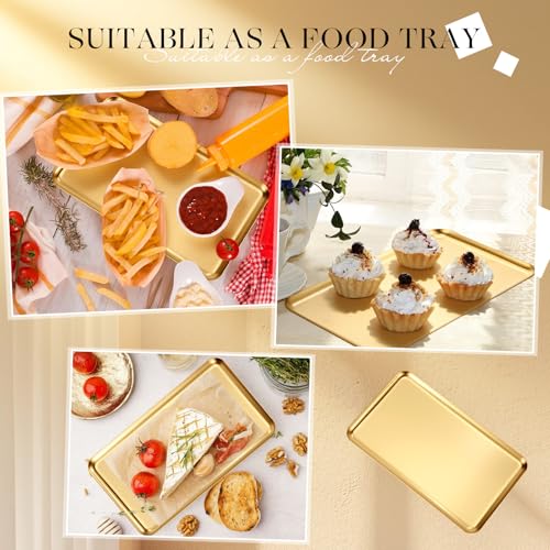 Acellegic 6 Pack Gold Stainless Steel Serving Platters, 10.4", Rectangle by Acellegic - Used condition - Image 6
