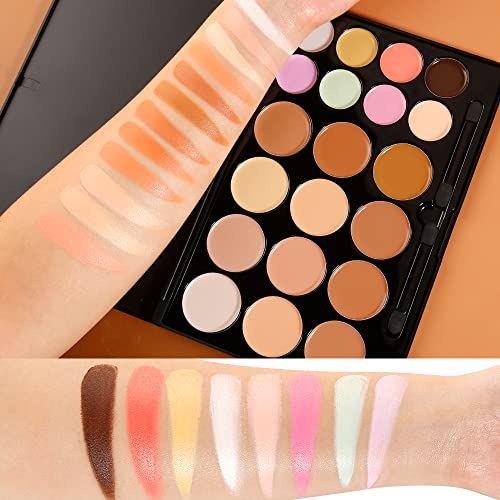 De'lanci True Complexion Contour Palette, La Catrina 20 Color Concealer Palette Professional, Natural Cream Contour Kit With Waterproof & Malleability Performance, Contouring Palette Cream For Christmas Makeup #TOP3