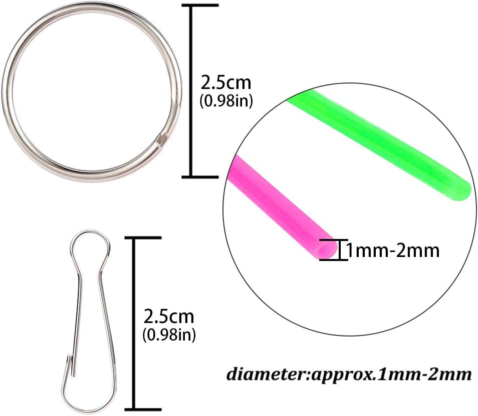 AIM Cloudbed tao Pipe 200 PCS Scoubidou Strings DIY Plastic Lacing Cord Handwork Gimp String for Jewelry Making in 20 Colors with 15 PCS Snap Clips and 15PCS Key Chain Rings