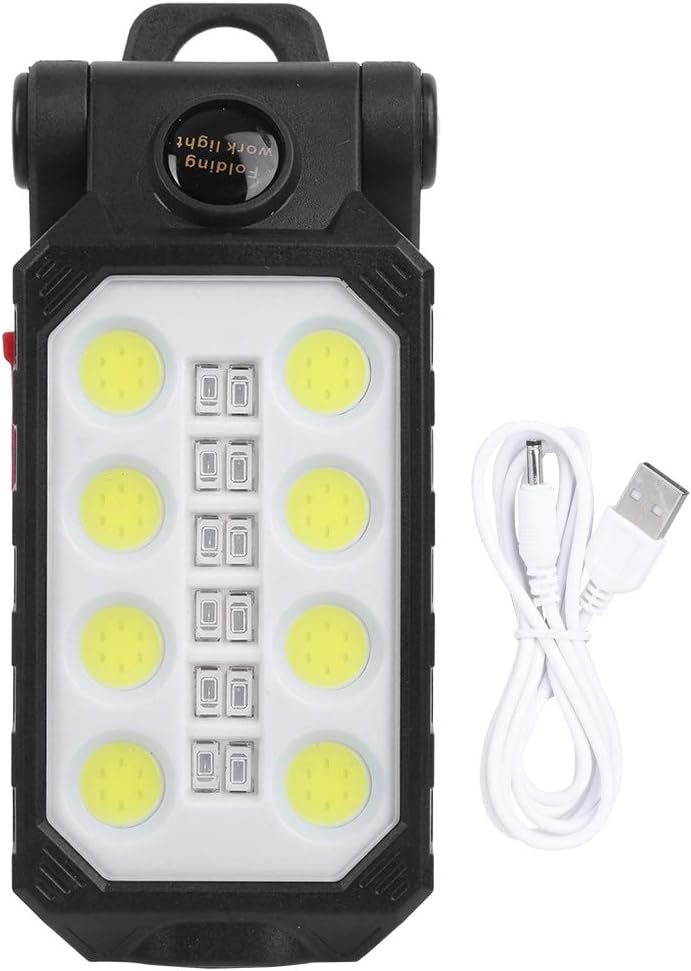 Hilitand Portable COB Work Light with Magnet, High Brightness Rechargeable USB Folding Lamp for Car Repairing Camping, Toplight