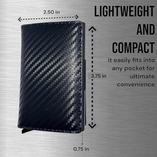 Slim Wallet For Men Gifts For Men Blocking Rfid Wallet For Men Credit Card Holder Men Wallet & Wallet Women Wallets For Men Business Card Holder Case Minimalist Wallet For Man (Carbon Fiber Black)3
