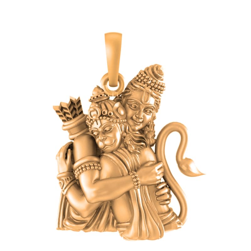 Pendentif Hanuman pour homme en argent plaqué or bijou collier talisman S