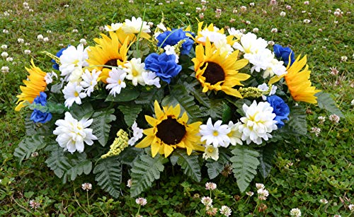 Designs by Ellis Deluxe Spring Sunflowers Cemetery Saddle Arrangement