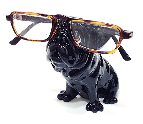 Black Pug Dog Breed Novelty Eyeglass Holder Stand