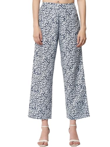KOTTY Womens Solid Regular Fit Trousers Blue Deal