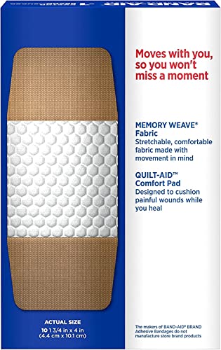 Image of Band-Aid Adhesive Bandages Flexible Fabric, Extra Large, 10 Count