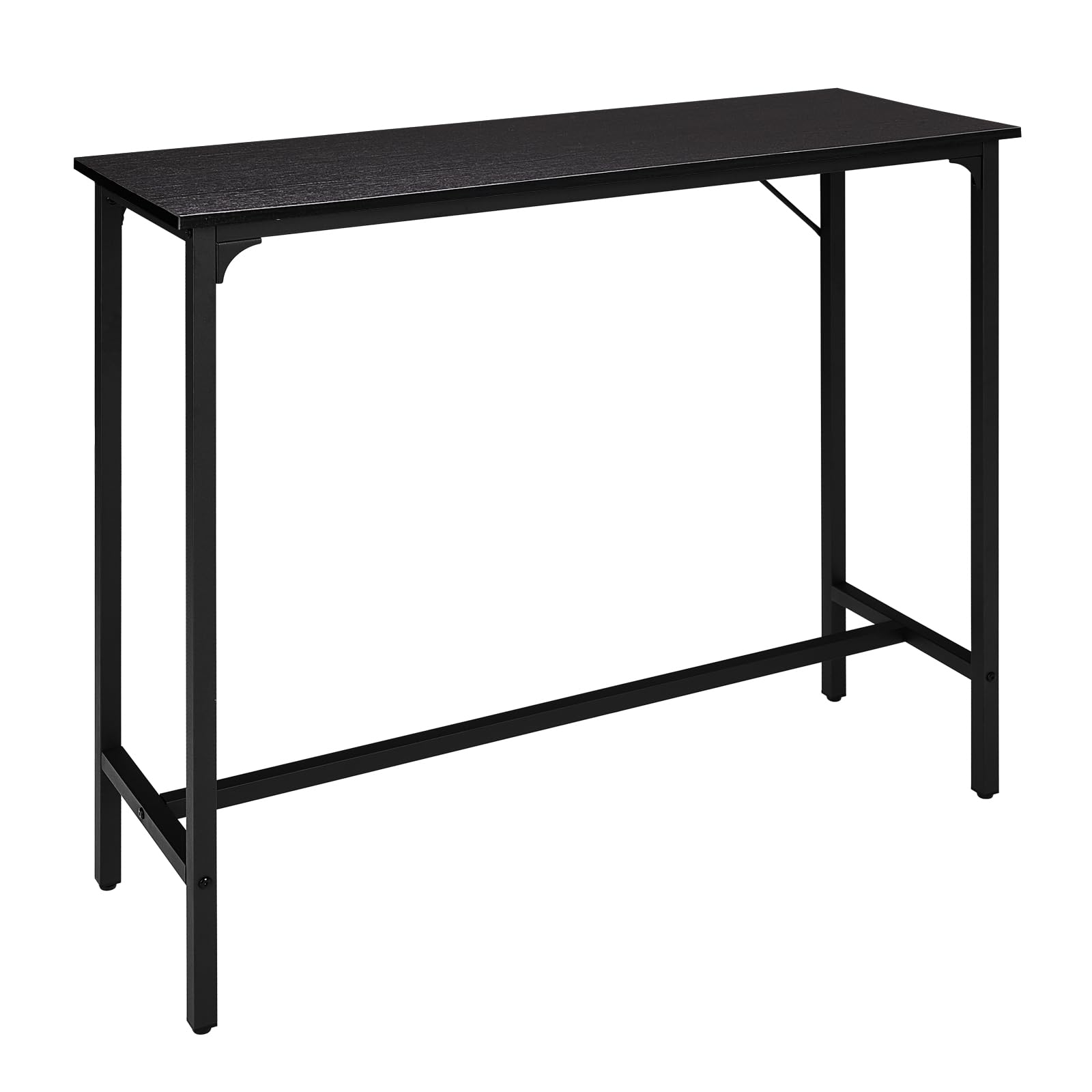 Karl home Rectangular Bar Table Industrial Steel Frame, Black