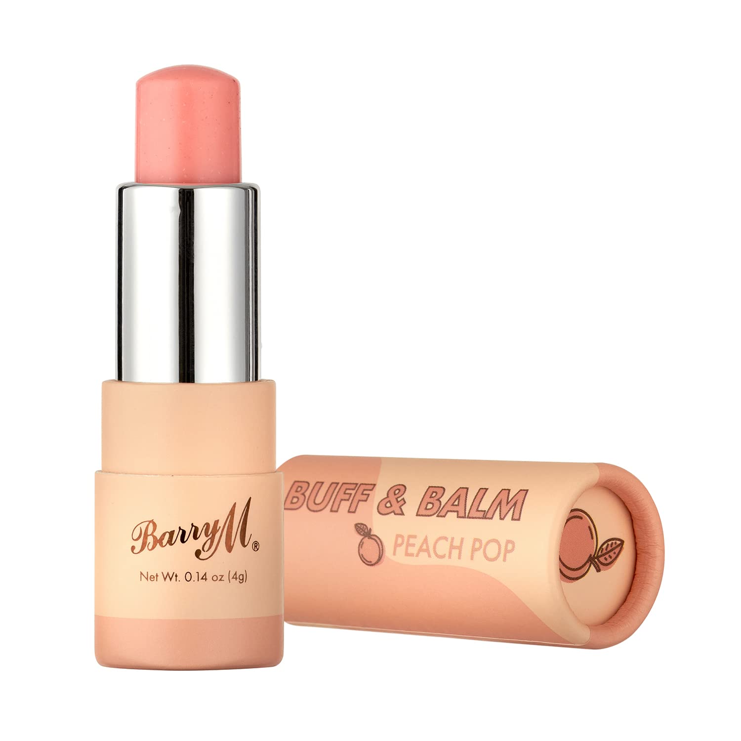 Barry MCosme Buff and Balm Lip Tint, with Scrub to Balm Formula in Coral Peach Pop