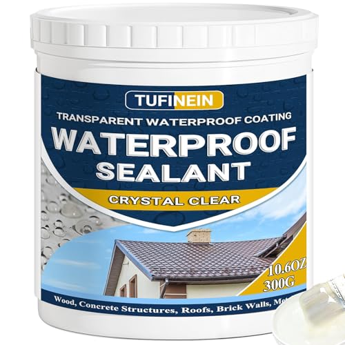 Revestimiento Impermeable Definitivo 300G, TUFINEIN Sellador Invisible Impermeable Transparente Interiores y Exteriores, Liquido Impermeable Transparente Pintura al Agua
