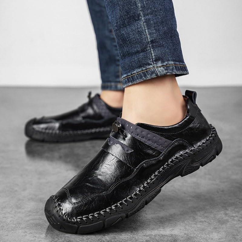 Shoes Men's Casual Slip-on Loafers Comfortable Round-Toe Casual Oxford Shoes for Travel Mountaineering Driving Men Low-top Soft-Soled Shoes3