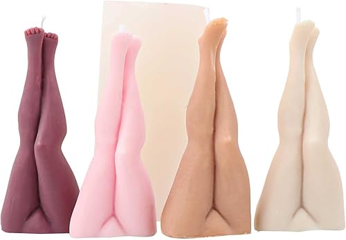 Grainrain Piernas 3D vela molde de silicona jabón haciendo molde mano artesanía cera de soja molde (SXY275)