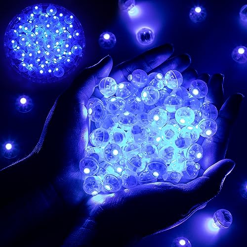 Image of 200pcs Balloon Lights Warm White Mini LED Lights Round Long Standby Time Multicolor Ball Lamps Paper Lantern for Easter Birthday Party Christmas Halloween Decoration Blue