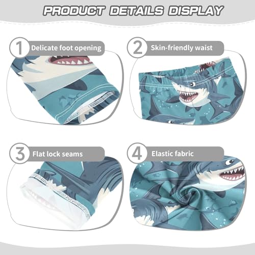 Angry Shark Girls Leggings,Workout Leggings for Girls Toddler Athletic Legging Size for 3-10T3