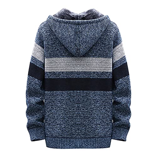 Ymosrh Flannel Jackets for Men Men's Fall and Winter Casual Sweater Jacket Warm Knit Sweater Hooded Hoodie Jackets3