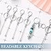 Tondiamo 12 Pcs Beadable Keychains Bars Bulk Blank Beaded Metal Keychain for Craft DIY Gift(Silver)