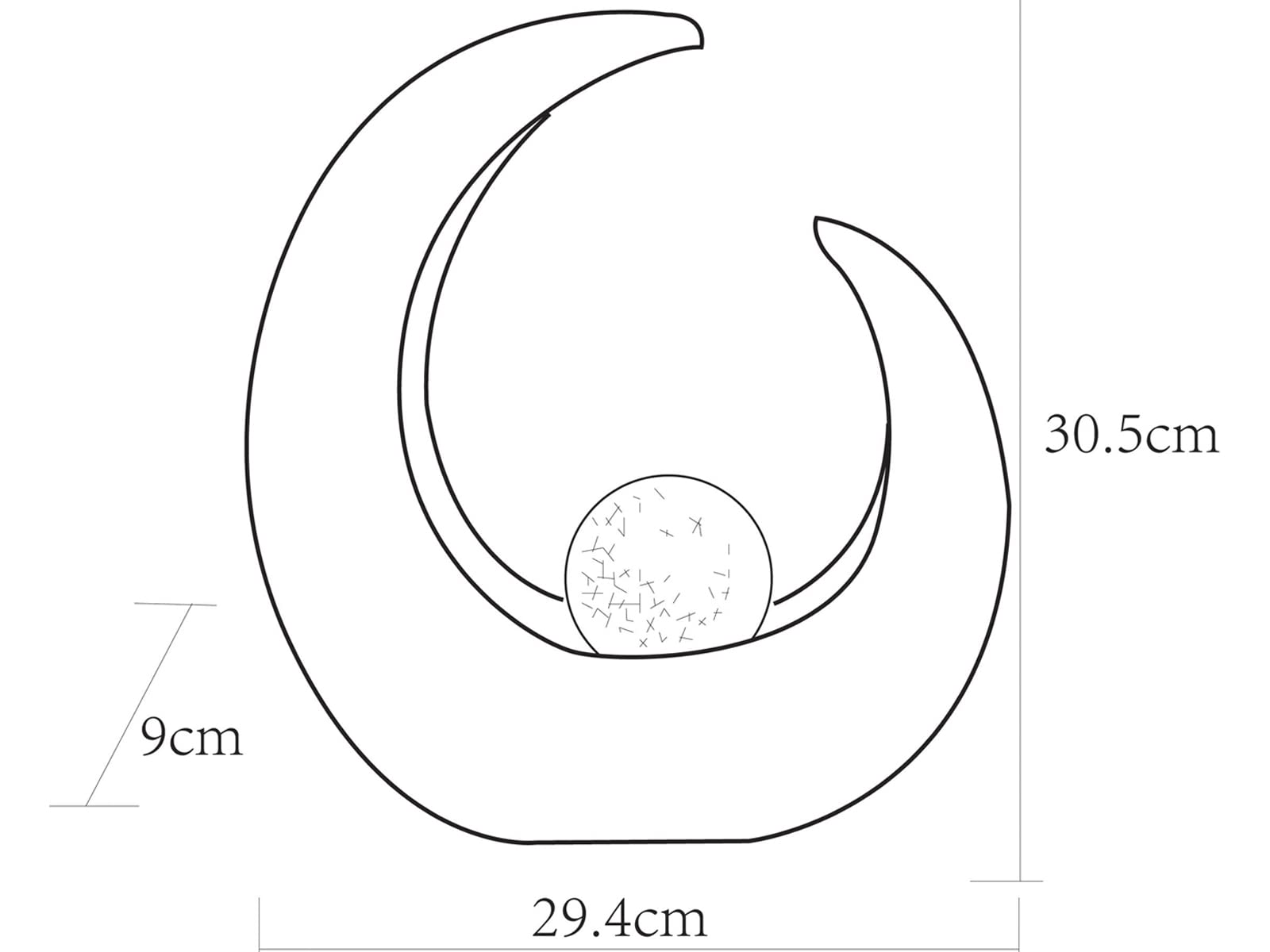 Set di 2 luci solari a LED, effetto pietra, con sfera in vetro, altezza 30,5 cm