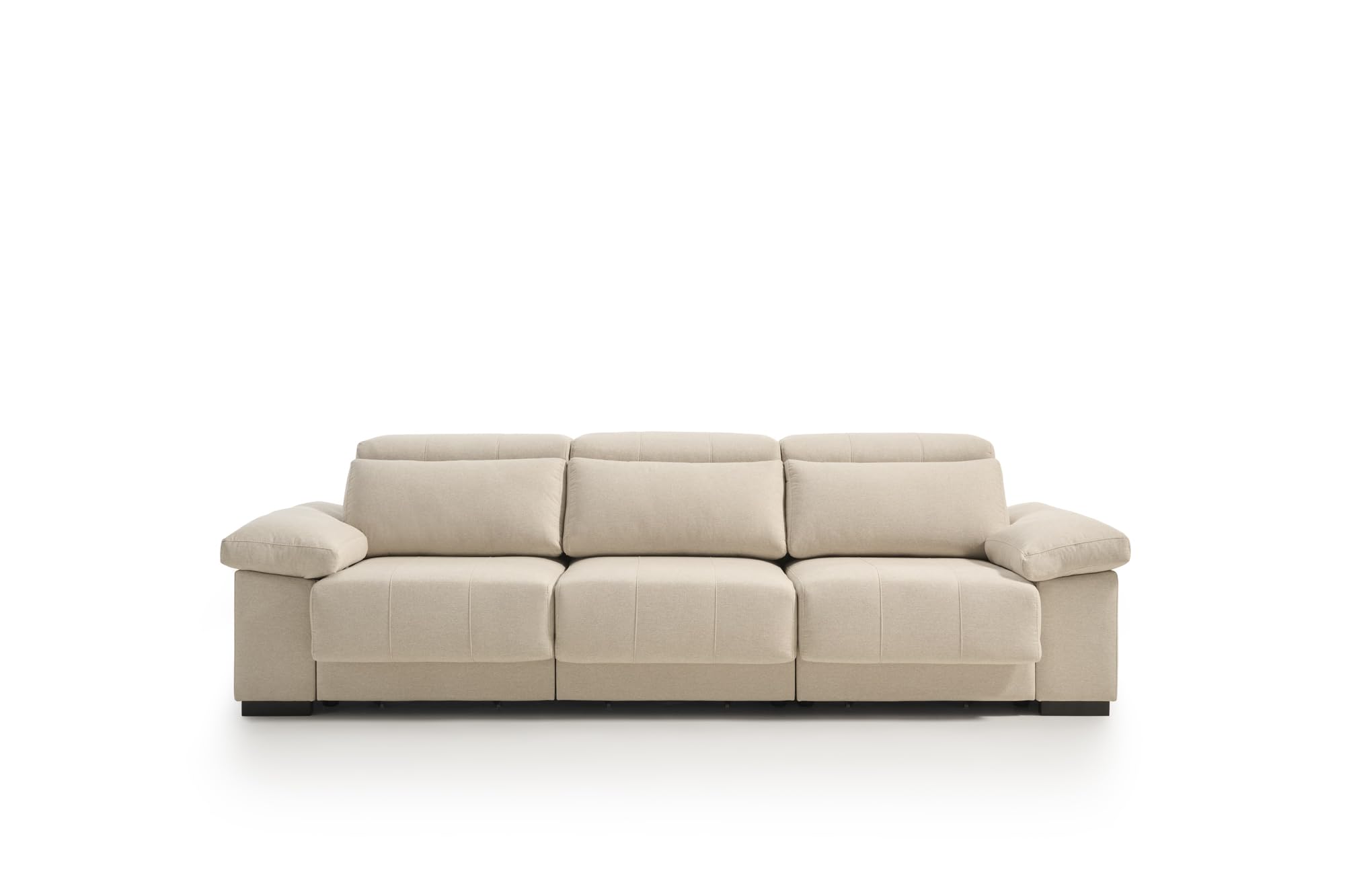 Matris Sofá Cama Chaise Longue Reversible con Arcón, Asientos Deslizantes, Respaldos Reclinables, Tierra, 285x155x107 cm | Sofá cama funcional