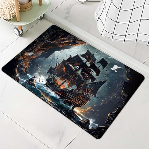 Image of Wazdorf 3D Bathroom Mat - Non Slip Water Absorbent Bathroom Mat Bathroom Easy Care Shower Rugs, Perfect for Home Office & Kitchen, Bathroom