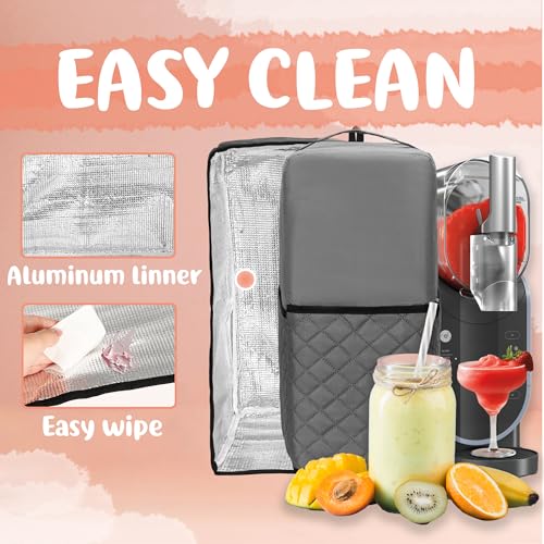 Image of CROTIRAD Slushie Machine Cover for Ninja Slushy Frozen Drink Maker, Foldable Dust Cover for Ninja Slushie Machine, Easy Storage Fits Ninja Slushi Maker, Upgrade, Quilted Gray