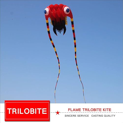 Miniatura 7 de Cometa de trilobite roja suave inflable grande para adultos fácil de volar espectáculo cometas