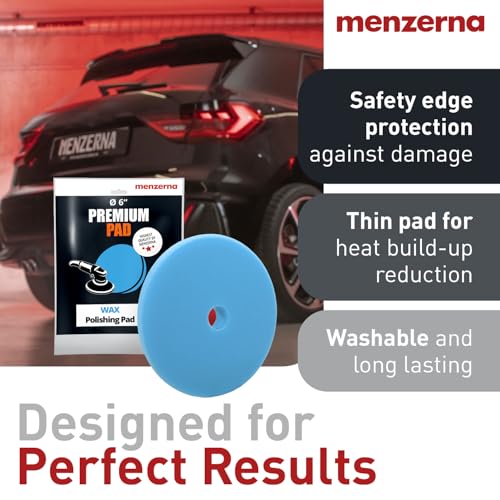 Image of menzerna 3.5 Inch 2X Premium Polishing Pads for WAXING Sealing & Protection I Body Repair Buffing & Polishing Pads with Safety Edge & Velcro Attachment I Washable & Long Lasting