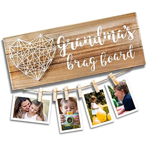 VILIGHT Grandma’s Brag Board - Gifts for Grandma from Granddaughter and Grandson - Nana Granny Picture Frame Photo Holder - 13.5x5.5 Inches Cover
