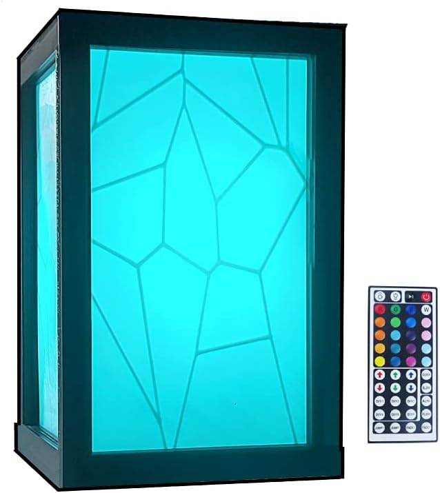 3-D Printed LED Light Box (Voronoi, Black)