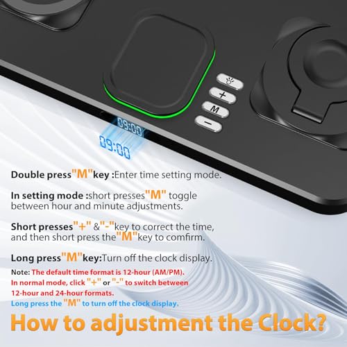 Image of 30W Charging Station for Apple Products, Foldable Wireless Charger with Clock Display&7 Color Light, Wired Charging for iPad /Tablet Charging Station for iPhone17, for Apple Watch11 for AirPods4(Black