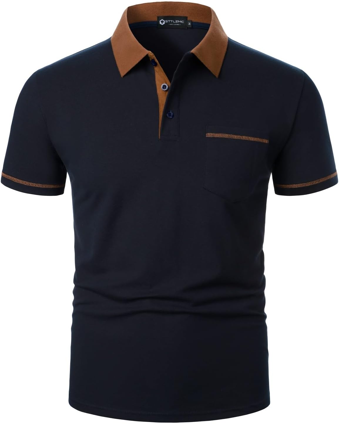 Polo Shirt for Men Short Sleeve Classic Cotton Regular Fit Golf Sport T-Shirt with Pocket - Image 2