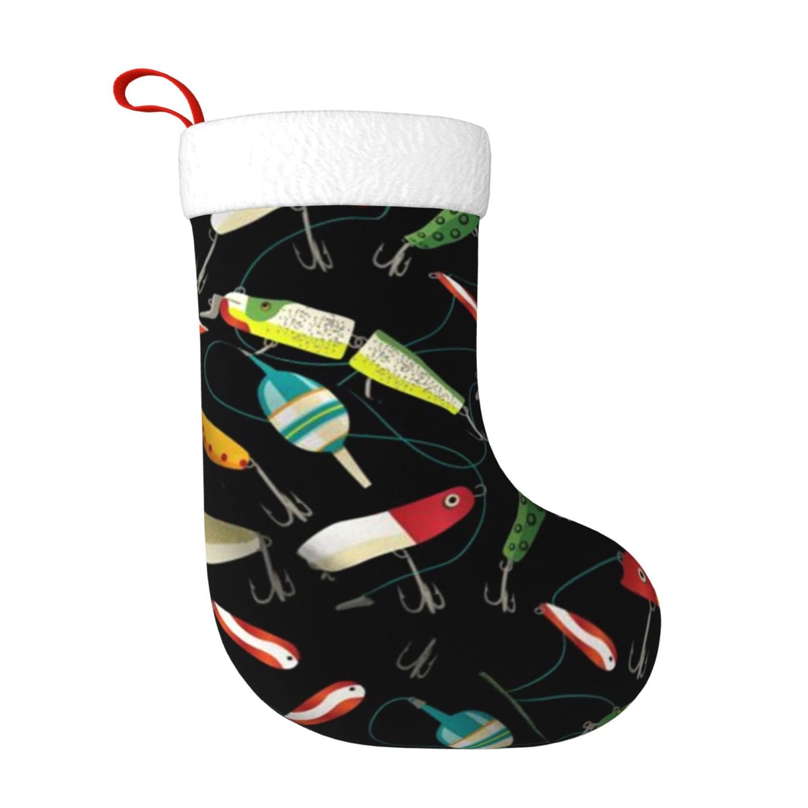 Denmer Fishing Lure Christmas Stockings Xmas Fireplace Hanging Stocking Decorations For Christmas Party Decoration Supplies.christmas Gifts