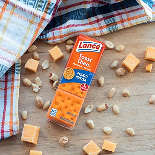 Lance Sandwich Crackers, Toastchee Peanut Butter, 20 Individually Wrapped Packs, 6 Sandwiches Each #TOP7