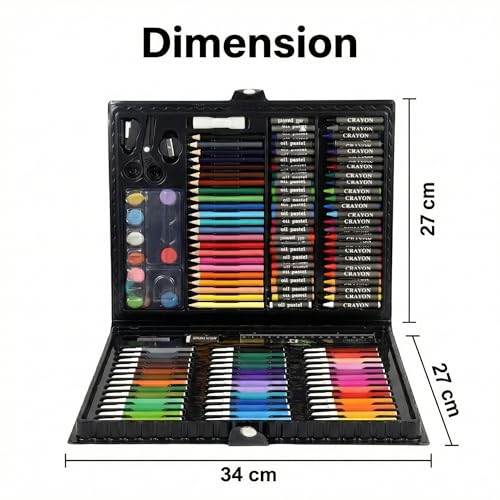 Image of 150 Piece Art Set for Kids - Complete Drawing & Painting Kit with Crayons, Colored Pencils, Watercolors & Markers - Portable Art Supplies Organizer Case