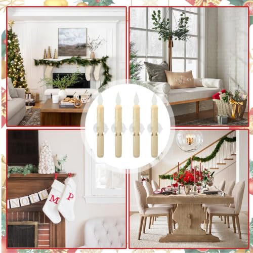 Velas luminosas para ventanas LED con sensor | Pack de 4 lámparas a pilas 5