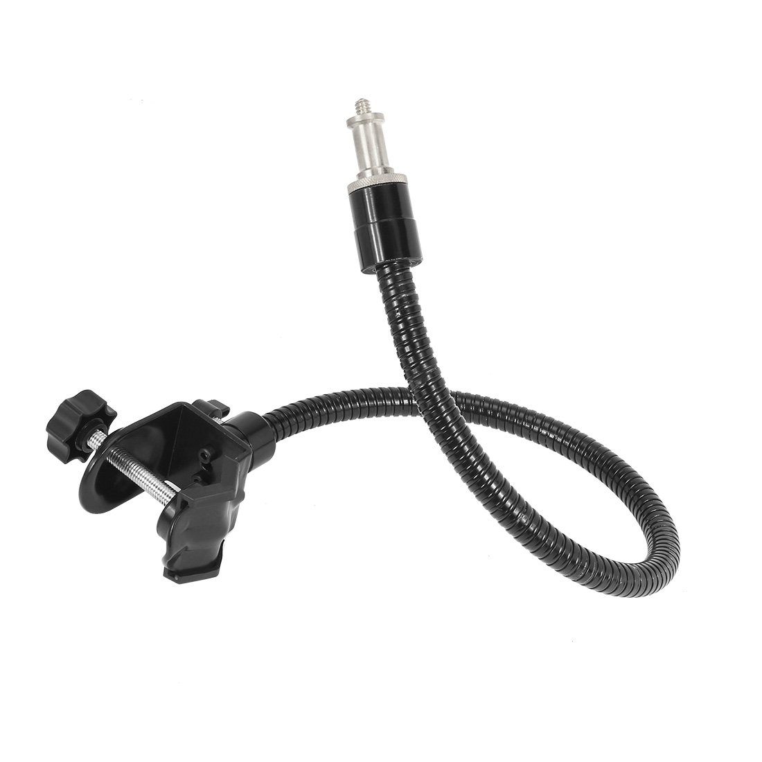 Aexit 50cm Length Lighting fixtures and controls Gooseneck Camera Mount Silver Tone Flash Shoe Mount + C-type Clamp