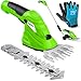 Produktbild MASKO® Grasschere Strauchschere Set mit Akku 7,2V 2000mA/h + Ladegerät + Handschuhe elektrische Garten Heckenschere Rasenschere Inkl. Grasmesser + Strauchmesser + stiel Teleskopstange 90-130 cm Rädern